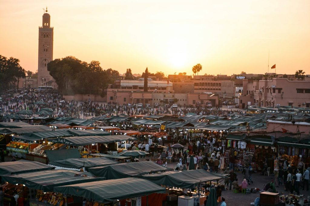 Marrakech puesto de ventas en la ciudad
