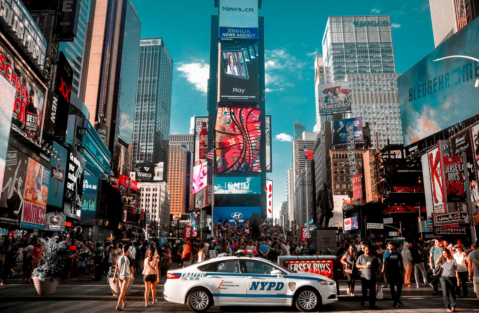 Times Square con gente en Nueva York
