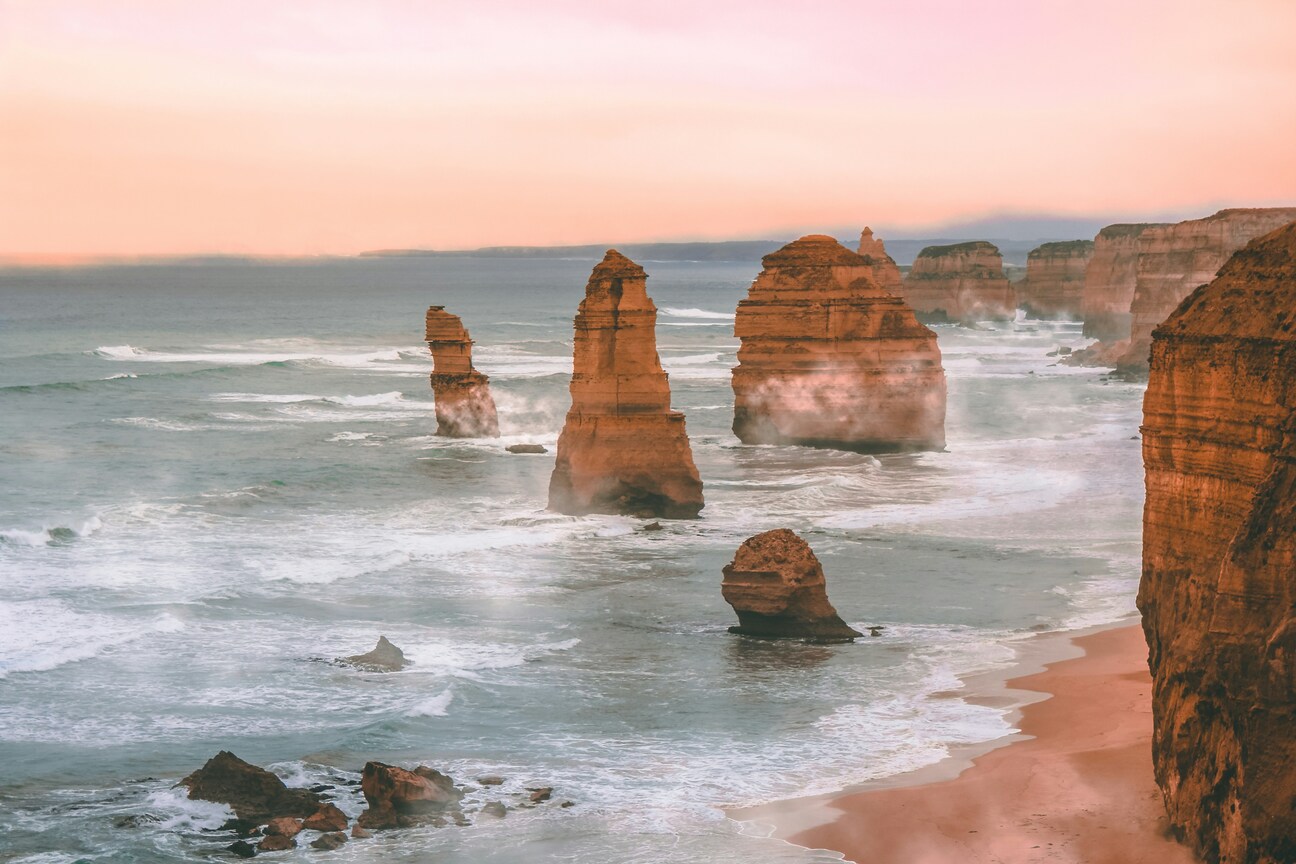 Playa famosa 12 apóstoles en la costa de Australia