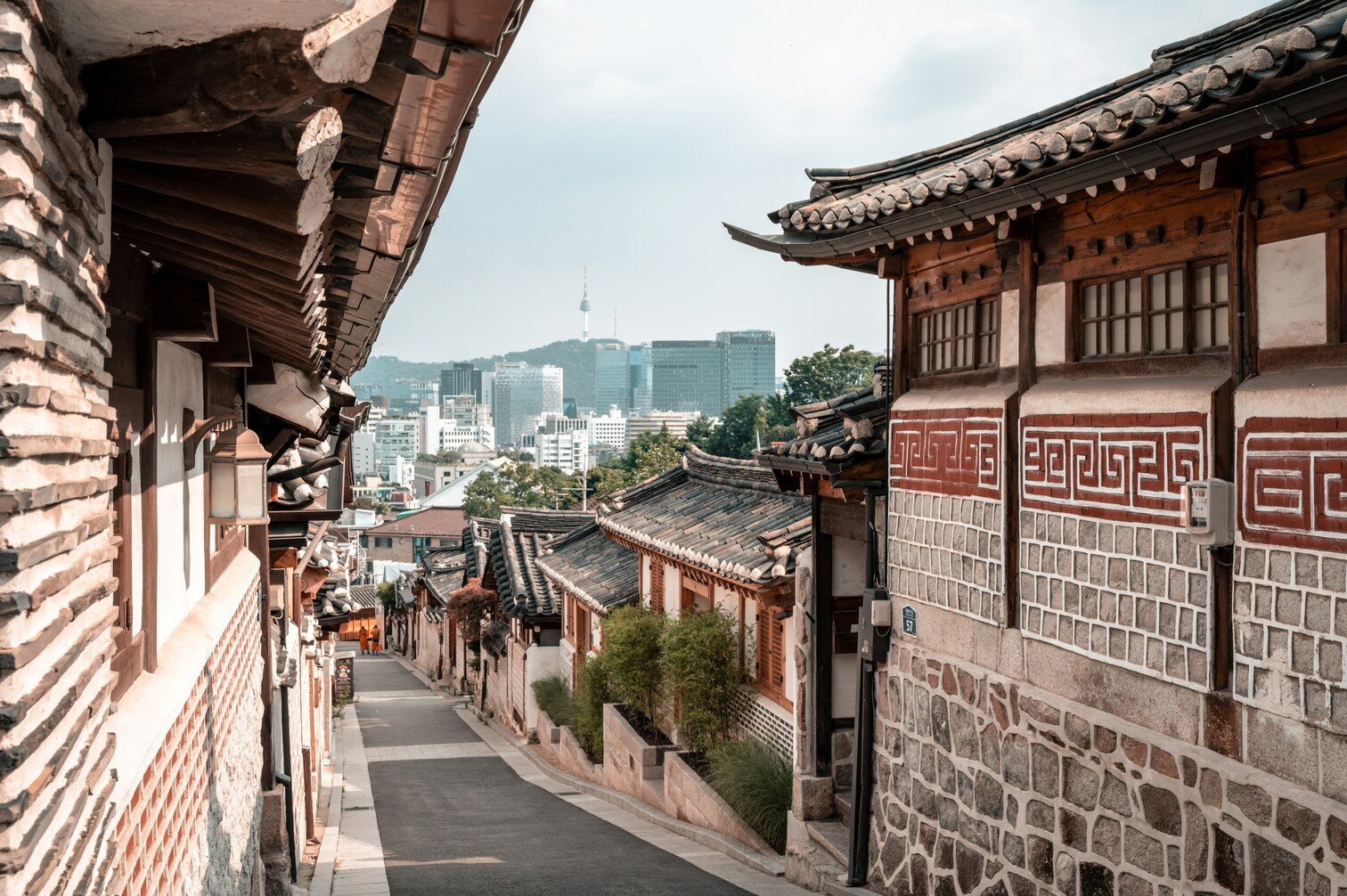 Bukchon Hanok Village en Seúl en Corea del Sur