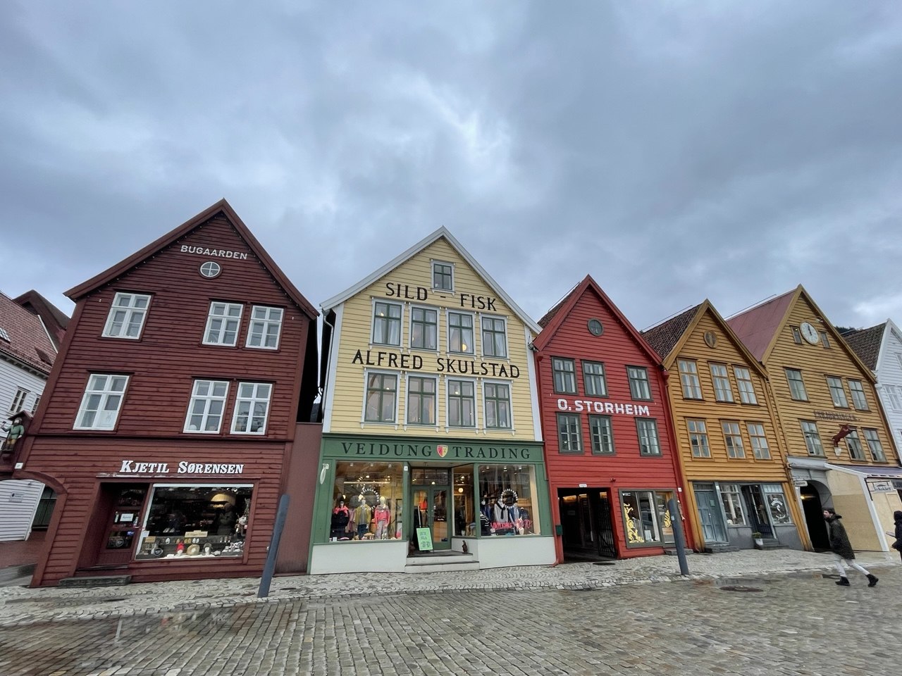 Bergen zona del puerto en Noruega